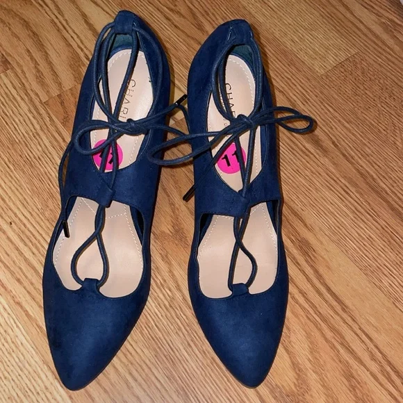 Charles By Charles David Navy Lace-Up wedges shoes - Picture 3 of 11